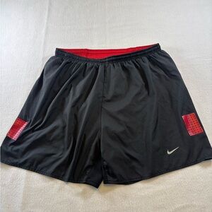 Nike Men's Black Shorts with Red Accents